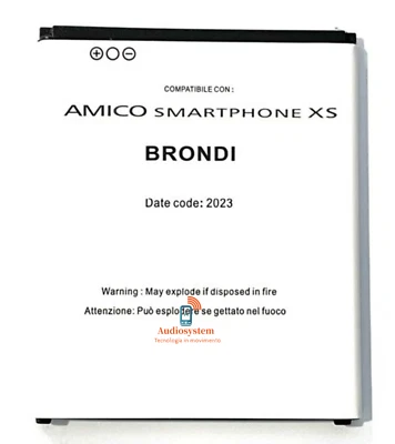 BATTERIA PILA per BRONDI AMICO SMARTPHONE XS 2200MaH 3.7V 8.14Wh PARI ORIGINALE