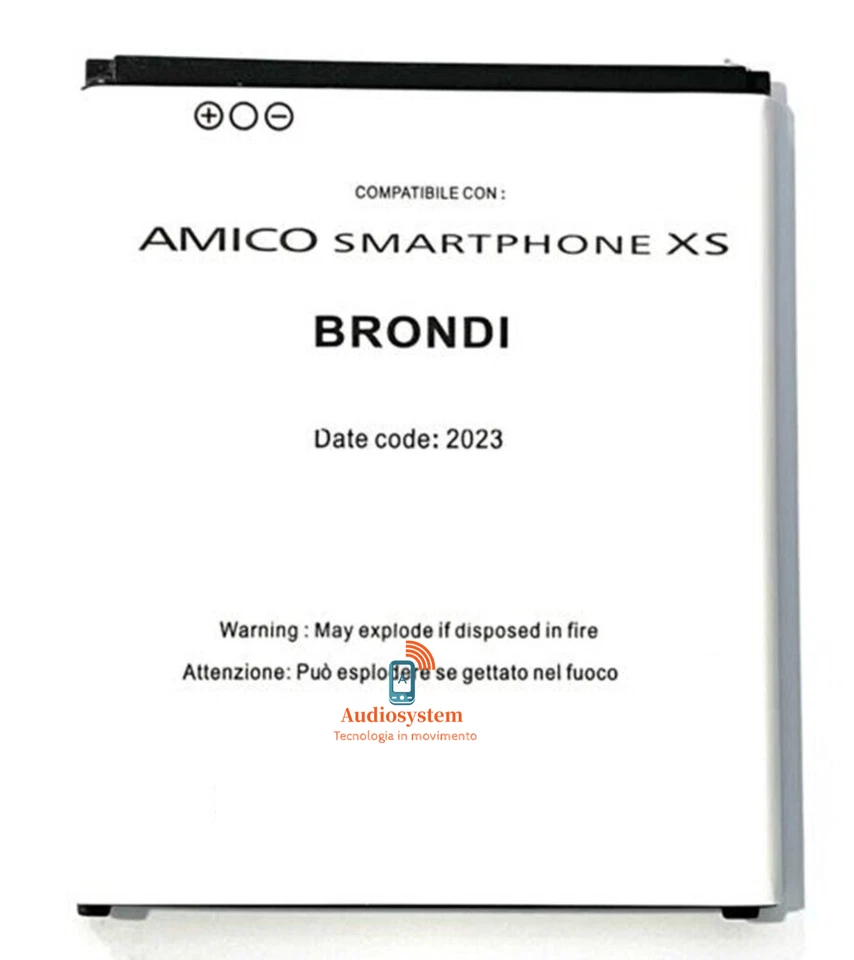BATTERIA PILA per BRONDI AMICO SMARTPHONE XS 2200MaH 3.7V 8.14Wh PARI ORIGINALE