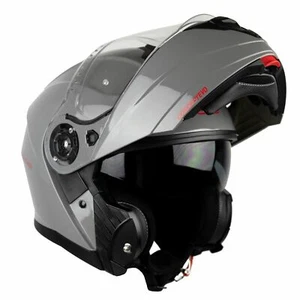 G-Mac Concept Evo CE Pinlock Ready Flip Front Motorcycle Helmet - Gloss Grey - Picture 1 of 10