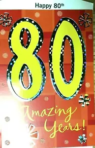 80TH BIRTHDAY Card, HAPPY BIRTHDAY on Your 80th !, Hallmark brand 6 Choices Ad 2 - Picture 1 of 18