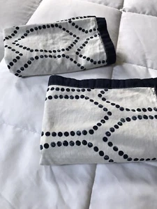 Pair of 2 Blue White Batik Standard Bed Pillow Shams Cottage Boho Threshold - Picture 1 of 14