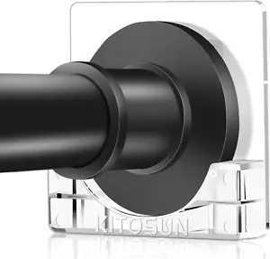 Adhesive Shower Curtain Rod Holder – Wall Mount Bathroom Tension Pole Retainer - Picture 1 of 6
