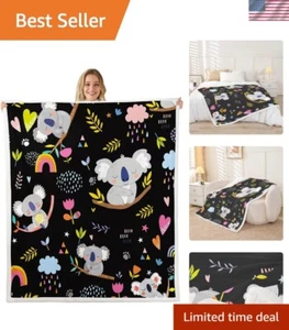 Adorable Floral Butterfly Sherpa Blanket - Twin 60"x80" for Kids Room Decor - Picture 1 of 7