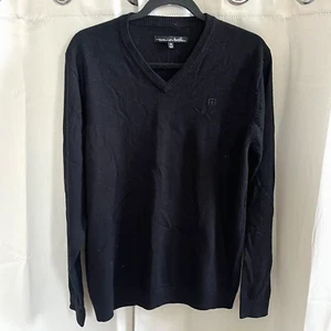 Travis Matthew Mens Sweater Size XL Black Merino Wool Blend Golf Preppy 16778 - Picture 1 of 9