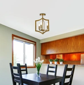 SEMI FLUSH MOUNT LIVING DINING ROOM KITCHEN BEDROOM BATHROOM FOYER LIGHT FIXTURE - Picture 1 of 7