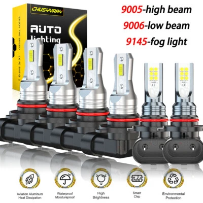 Faros LED altos/bajos + luces antiniebla Fit Chrysler PT Cruiser 2001-2005 6X 6000K Foto 1 de 4