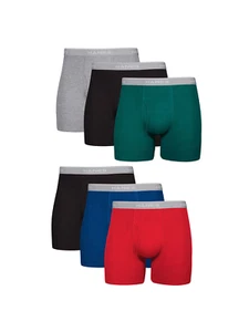 Paquete económico de calzoncillos boxer surtidos Hanes para hombre, paquete de 6 - Imagen 1 de 10