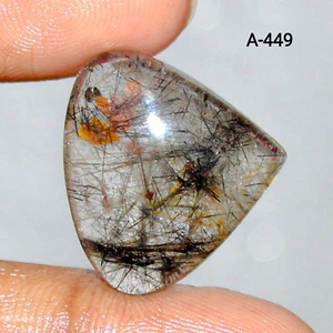 Piedras preciosas sueltas corte corazón cuarzo rutilado negro 100 % natural AAA+ 21 CTS - Imagen 1 de 4