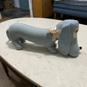 Vintage Autograph Hound Fabric Stuffed Blue Fabric Used School Dachshund - Picture 1 of 12