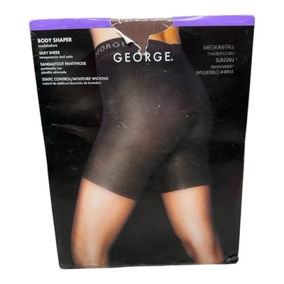 Pantimedias GEORGE Sedosas Transparentes Modeladoras de Cuerpo Control Estático Medio Alto Bronceado Foto 1 de 2