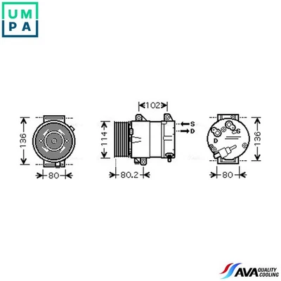COMPRESSOR AIR CONDITIONING RTAK381 FOR RENAULT ESPACE/IV/Mk G9T645/742 2.2L - Image 1 of 4