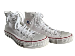 Converse All Star Shoes Womens 8 White Canvas High Top Unisex Retro Sneakers - Picture 1 of 8