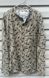 VTG Levi’s Limited Edition Men’s Button Feather Print Western Fall Shirt XXL - Picture 1 of 5