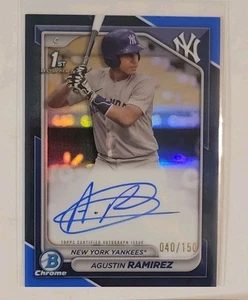 AGUSTIN RAMIREZ 2024 Bowman TRUE BLUE Auto /150 Miami Marlins🔥HOT🔥📈CLEAN AF💎 - Picture 1 of 2