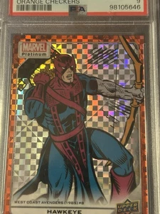 2023 Marvel Platinum Hawkeye PSA Orange Checkers  #105 /33 PSA 9 🏹🏁🔥 Mint - Picture 1 of 2
