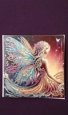 5 individual Handmade cards fairy design with embellished gems designs.