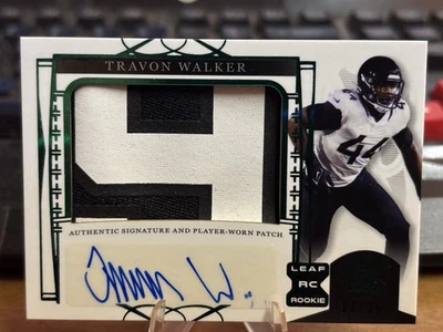 Travon Walker RPA 2022 Leaf Trinity XRC JERSEY# Patch Auto SSP /25 EMERALD FOIL - Image 1 of 3