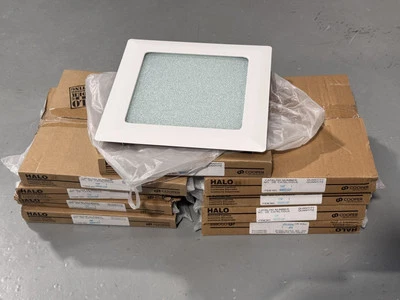 COOPER LIGHTING 9 Pack Halo 9" White Recessed Ceiling Light Square Trim w/ Glass Albalite Lens