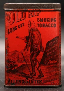 Raro Antiguo Publicidad Allen & Ginter Antiguo RIP Tabaco Vertical Bolsillo Lata - Imagen 1 de 13