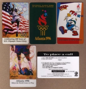 Atlanta Olympics 1996 Centennial Games Set of 4 In Folder * TEST * Phone Card - Picture 1 of 6