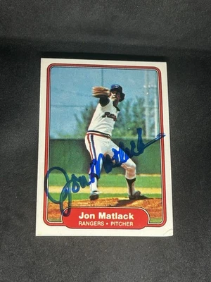 Jon Matlack 1982 Fleer #323 Texas Rangers Auto Autographed Signed MLB Card - Image 1 of 3