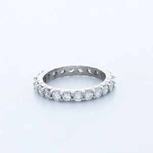 2 CTW I SI1 Round Cut Natural Certified Diamonds 18k Gold Classic Eternity Ring - Picture 1 of 13