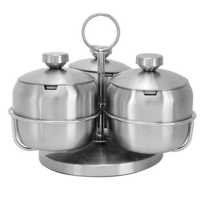 Edelstahl Zuckerdose, 10er Pack Gewürzdose Gewürzbehälter, drehbare Co... - Bild 1 von 9