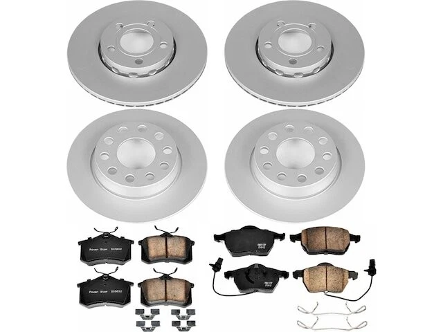 Kit de pastillas de freno y rotor delanteras y traseras para 04-06 Audi A4 Quattro 1.8L 4 ZD89Z9 Foto 1 de 1