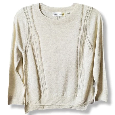 Charlie & Robin чистый бежевый золотой свитер L минималистский современный коктейль нежный  - Изображение 1 из 4