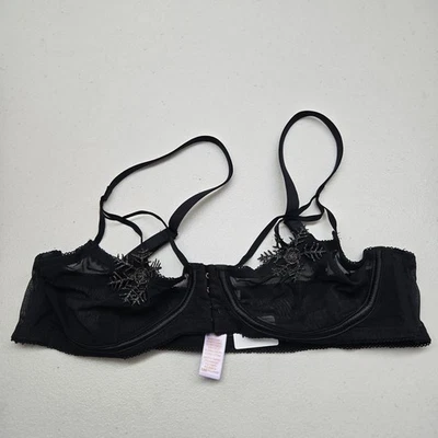 Sutiã Savage X Fenty Feminino Grande Preto Transparente Bralette Underwired Floco de Neve - Imagem 1 de 4