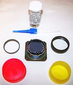 AMPHENOL FLUGZEUG 100 PIN PANEL STECKER KIT GOLD SILBER MS27497E22B355A NEU - Bild 1 von 8