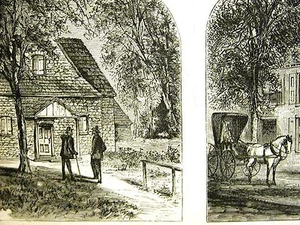 Lancaster & Merion PA FRIENDS MEETING HOUSE THADEUS STEVEN'S HOME 1868 Print Mat - Picture 1 of 4