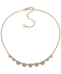 DKNY Gold-Tone Pavé Geometric Collar Necklace, 16" + 3" extender - Picture 1 of 1