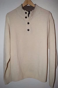 Jos A Banks Herren Tab Button Front Rich LambsWool Pullover Strick Winter Weiß L 42 - Bild 1 von 3