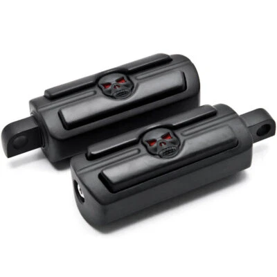 Harley Davidson (All Years) Skull Head Front & Rear Foot Peg Foot Rests Black - Image 1 of 4