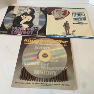 Laserdisc Lot 3 Grolier's Encyclopedia Drugstore Cowboy Honey I Blew Up The Kids - Picture 1 of 5
