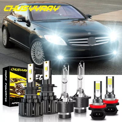 Para For 2006-2008 2009 Mercedes-Benz CLK350 HID LED Faro +Kit de luz antiniebla - Image 1 of 4