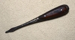 Antique Germany Full Shank, Split Wood Handle, Flat Head Screwdriver 1/8" Wide - Picture 1 of 7