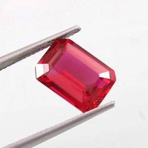12x8 mm Natural Flawless Ruby Red Emerald Cut Loose Gemstone, Anniversary Gift - Picture 1 of 6