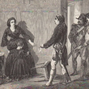 Une arrestation sous la Terreur - Gravure de presse 1859 - Imagen 1 de 2