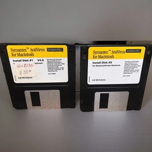 Symantec Antivirus for Macintosh Software 3-1/2" disks - vintage Mac software - Picture 1 of 3