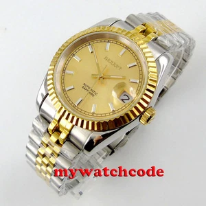 36mm debert golden dial luminous marks miyota Automatic mens womens Watch D89 - Picture 1 of 6