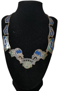 Mexico Indianer-Schmuck 925er Silber Kette von Mexico Halskette Collier ohne OVP - Picture 1 of 24