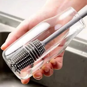 1Pc Bottle Scrubbing Washing Brush Silicone Long Handle Cup Cleaning Brush Tool - Picture 1 of 9