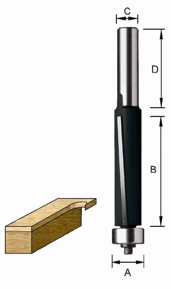 ENT 13460 Bündigfräser HW mit Achswinkel Ø12 mm - 7 x 25,4 - S8 x 32 - Bild 1 von 1