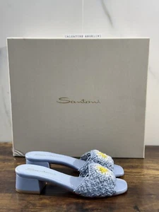 Santoni Womens Sky Leather Sandal Super Soft Luxury Woman Shoe 39 - Picture 1 of 6