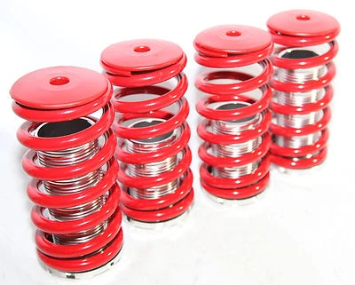 Комплект пружин понижающей катушки EMUSA для CIVIC DELSOL CRX КРАСНЫЕ/СЕРЕБРИСТЫЕ - Изображение 1 из 4