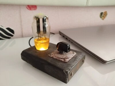 Steampunk table lamp. Artificially aged lamp with adjustable brightness - Image 1 of 4