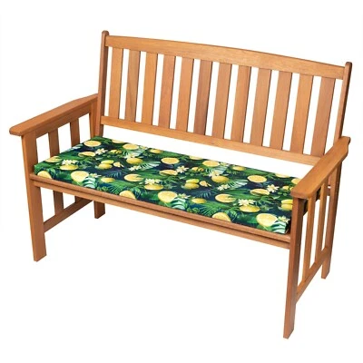 SOFTILLO WATERPROOF Garden Bench SEAT PADS Cushion Swing 2 Seater Outdoor TROPICAL LEMON