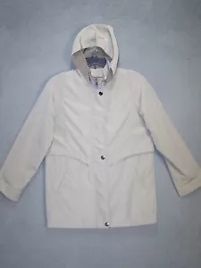 Nautica Jacket Adult Large Beige Hoodie Coat Snap Zipper Front Cold Weather Mens - Picture 1 of 16